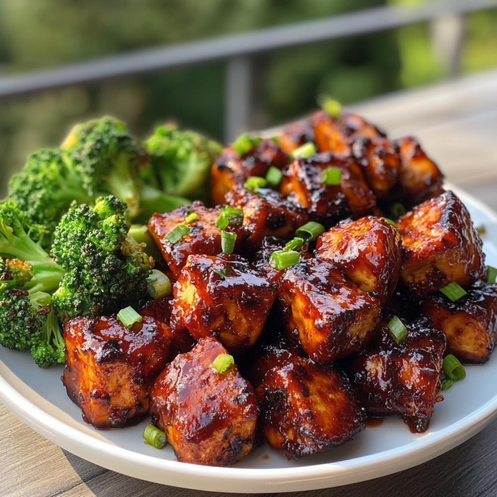Air Fried Sweet Chili Tofu and Broccoli