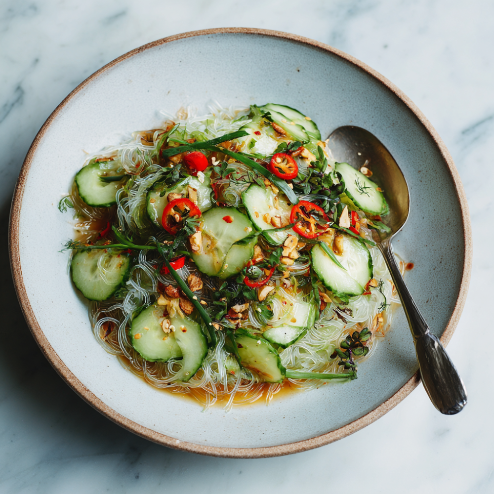 Cold Cucumber & Glass Noodle Salad (Asian-Style)