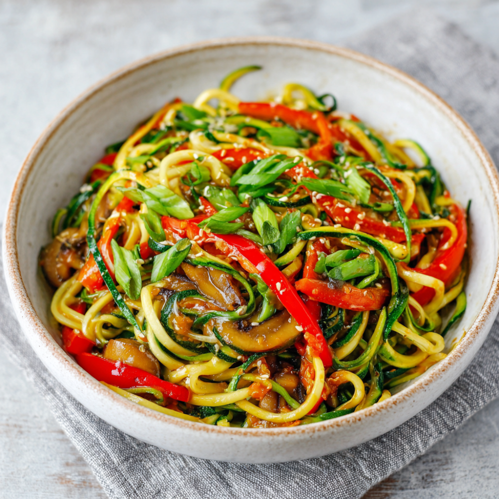 Garlic Sesame Zoodle Stir-Fry