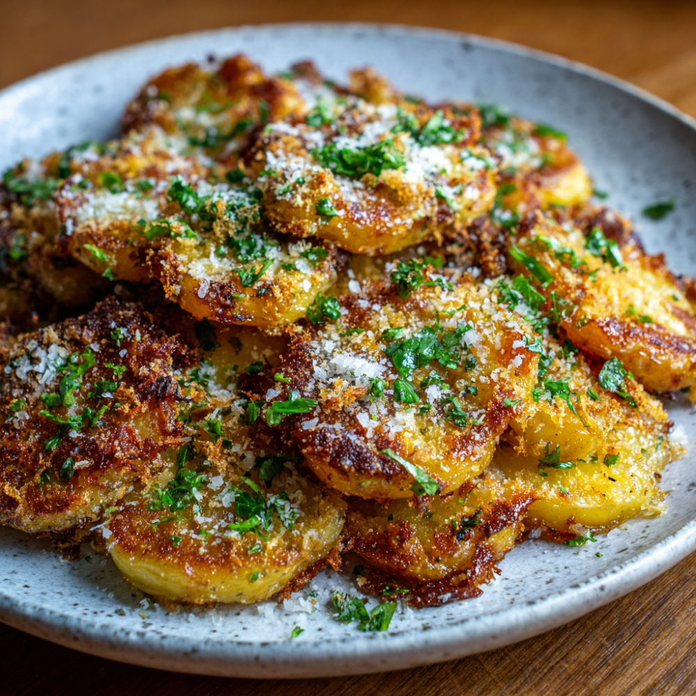 Low-Cal Crispy Parmesan Smashed Potatoes